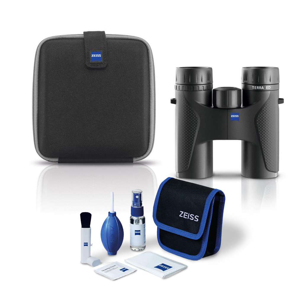 Jumelles Zeiss Terra ED 10x42 T noire + Kit de nettoyage